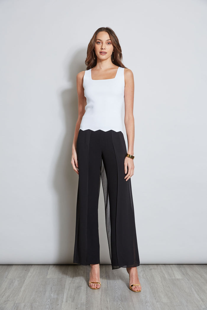 Elie Tahari Scallop Hem Tank PEARL