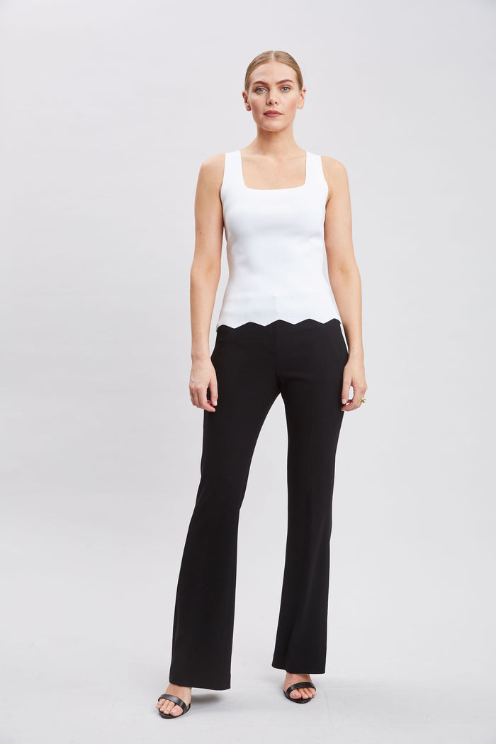Elie Tahari Scallop Hem Tank PEARL