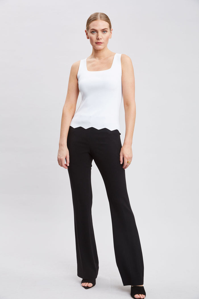 Elie Tahari Scallop Hem Tank PEARL