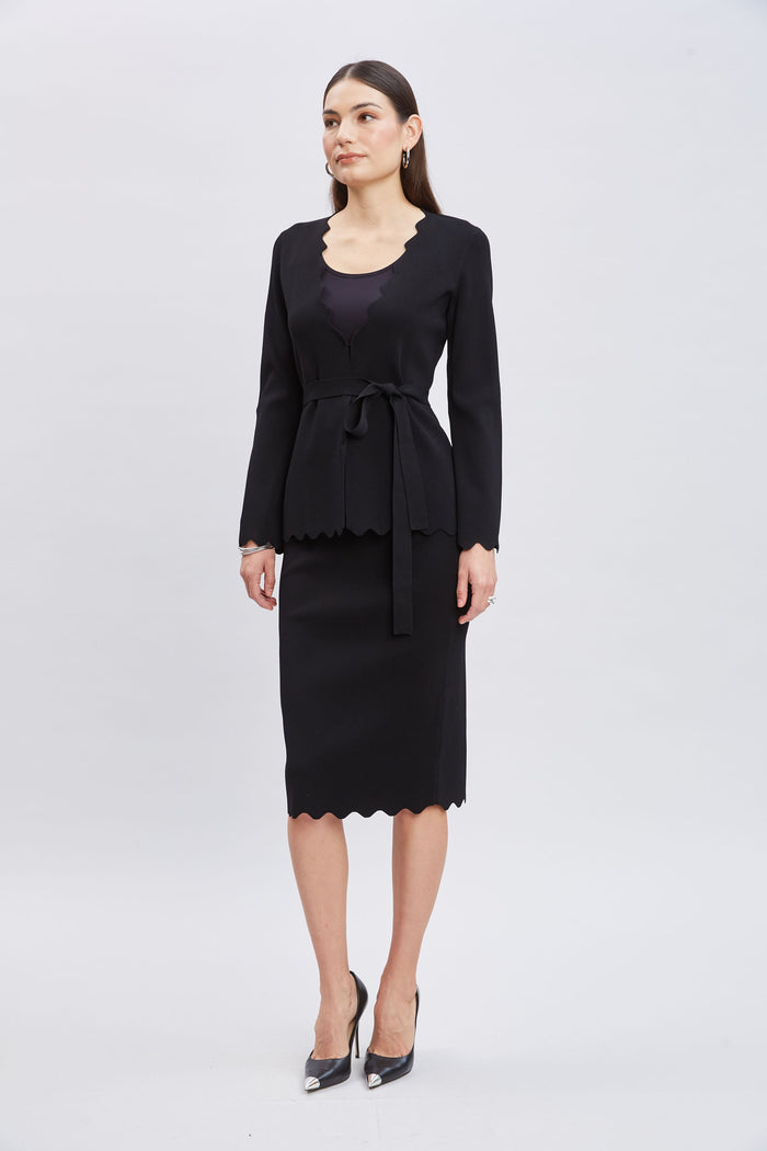 Elie Tahari Scallop Skirt Noir