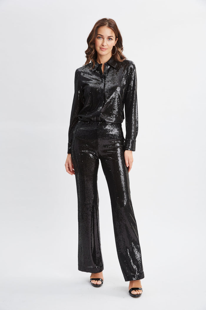 Elie Tahari Sequin Pant BLACK