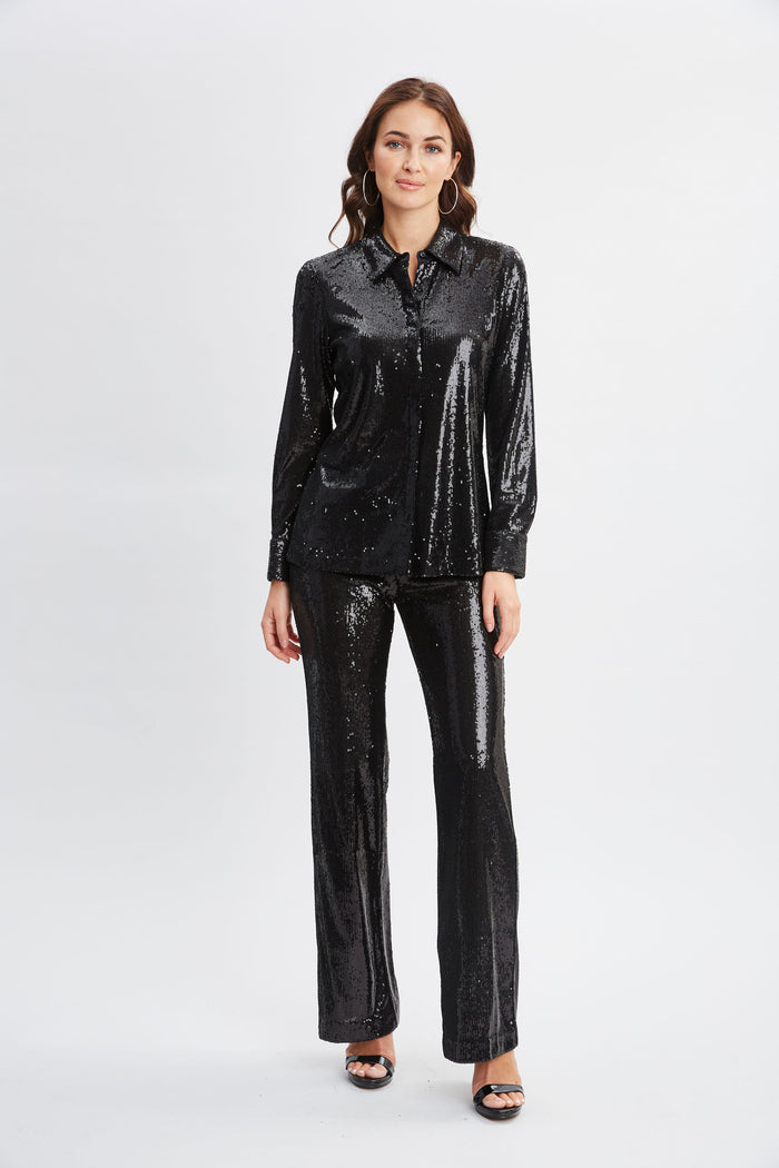 Elie Tahari Sequin Pant BLACK
