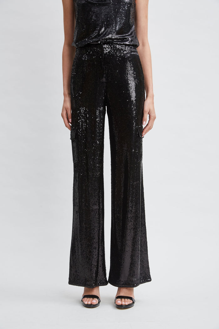 Elie Tahari Sequin Pocket Pant BLACK