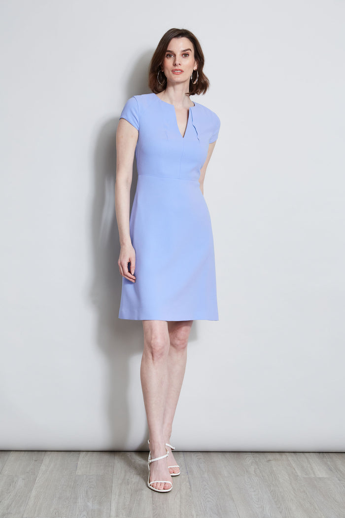 Elie Tahari Short Sleeve Dart Dress HORIZON BLUE