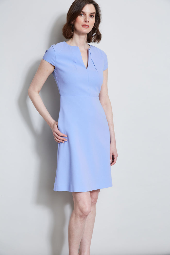 Elie Tahari Short Sleeve Dart Dress HORIZON BLUE