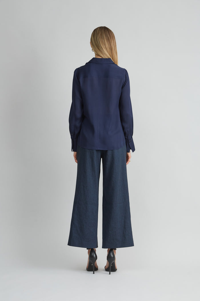 Elie Tahari Silk Midnight Shadow Shirt MULTI