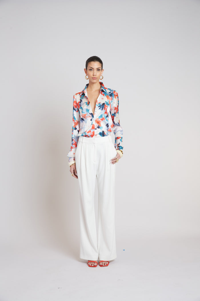 Elie Tahari Silk Monet Garden Shirt MULTI