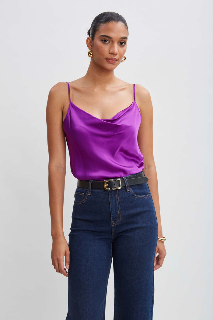 Elie Tahari Silk Satin Cami BERRY