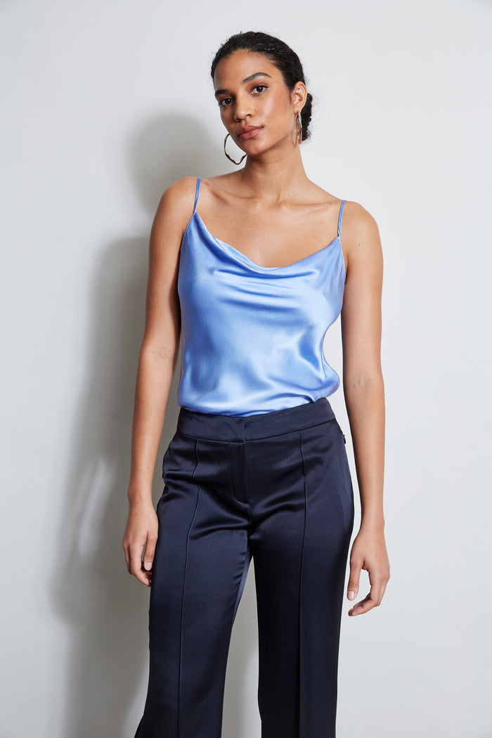 Elie Tahari Silk Satin Cami HORIZON BLUE