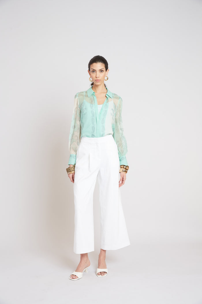 Elie Tahari Silk Scarf Print Shirt MULTI