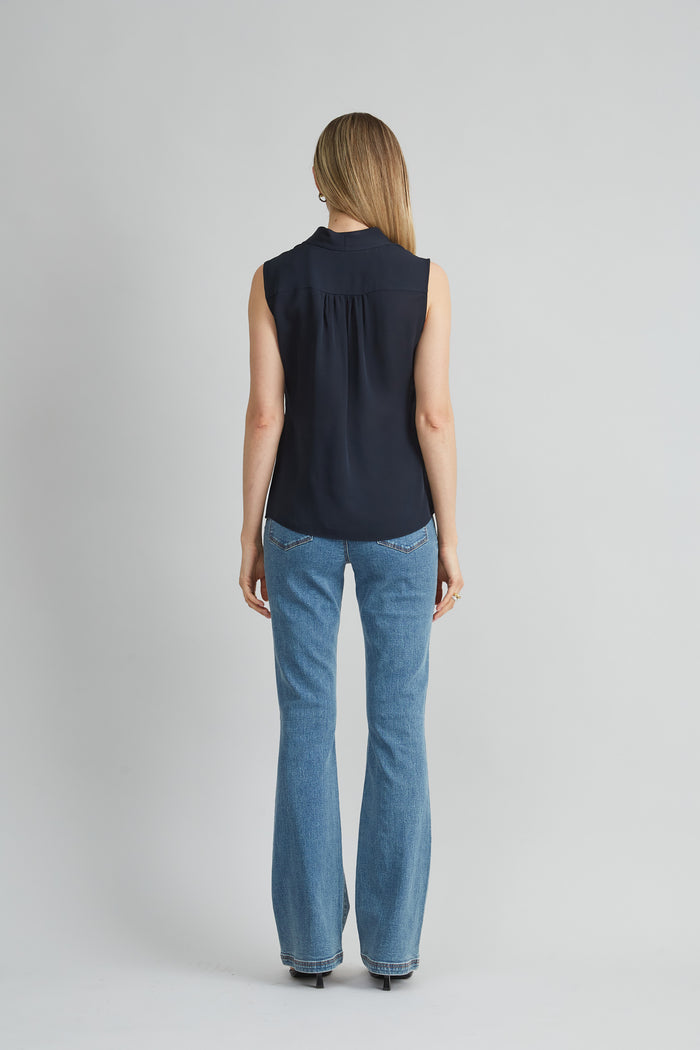 Elie Tahari Silk Side Tie Shirt STARGAZER