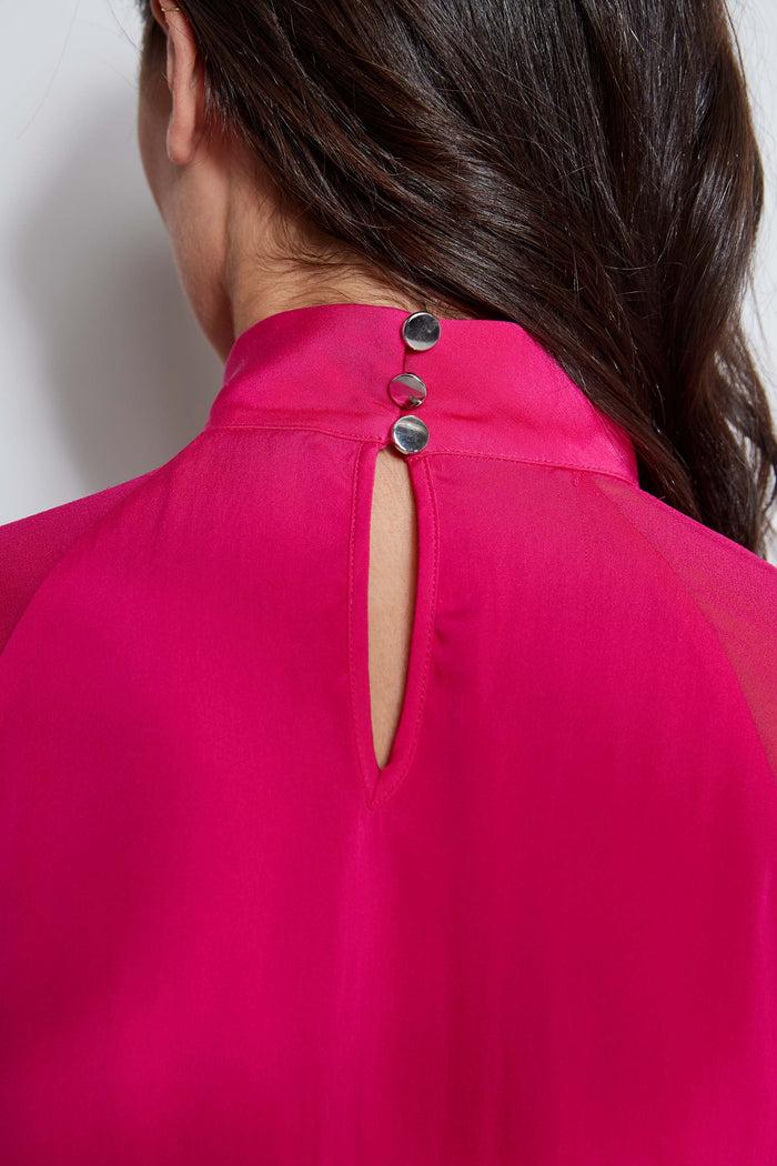 Elie Tahari Silk Twist Keyhole Shirt GYPSY