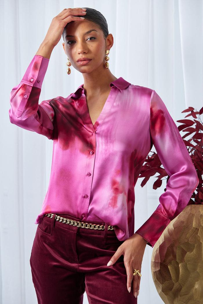 Elie Tahari Silk Venetian Glass Shirt MULTI