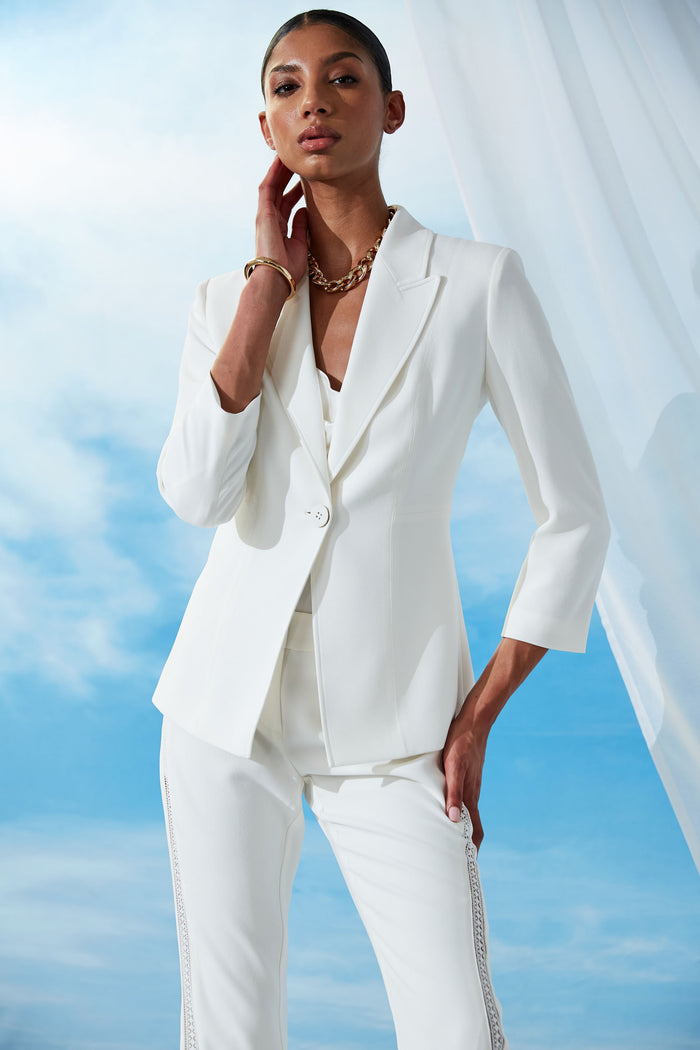 Elie Tahari Single Breasted Dart Blazer FOAM