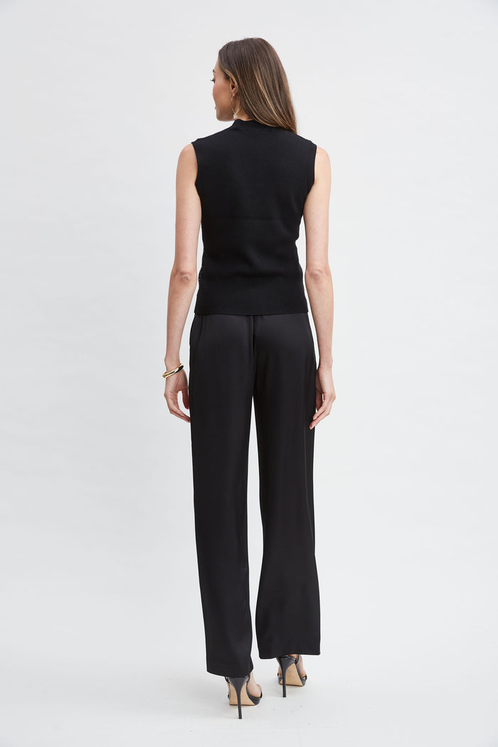 Elie Tahari Sleeveless Pave Sequin Sweater BLACK