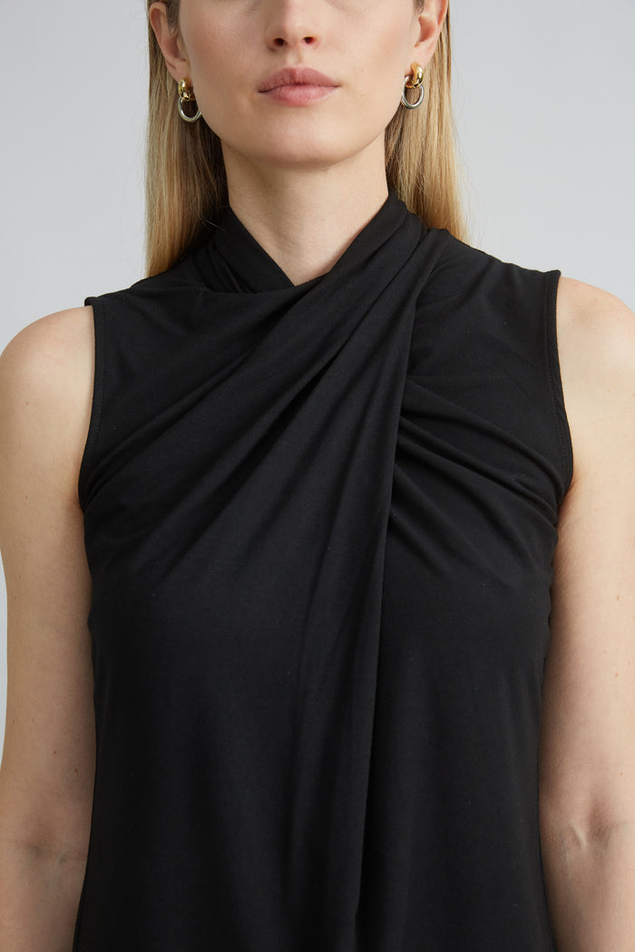 Elie Tahari Sleeveless Twist Neck Knit BLACK