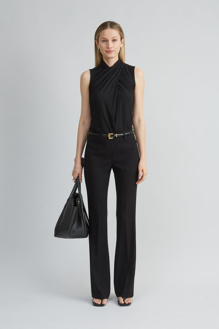 Elie Tahari Sleeveless Twist Neck Knit BLACK