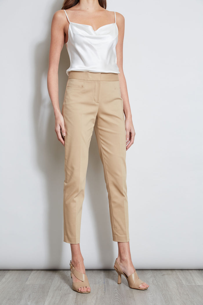 Elie Tahari Slim Cotton Pocket Pant SANDCASTLE
