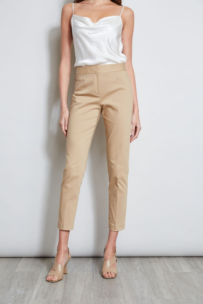 Elie Tahari Slim Cotton Pocket Pant SANDCASTLE