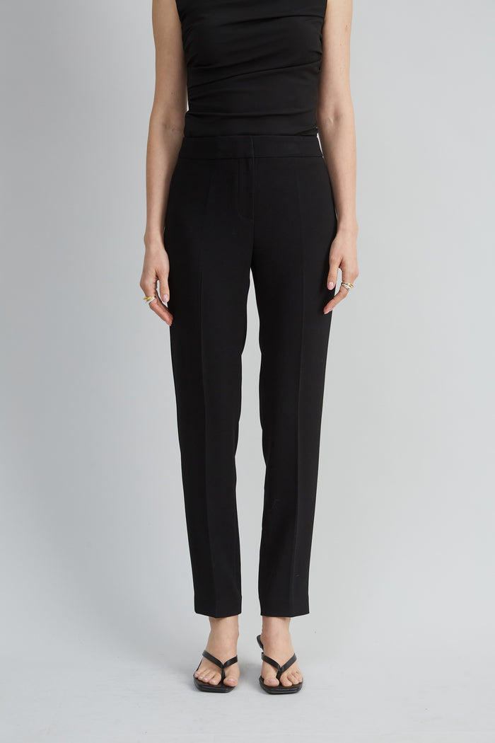 Elie Tahari Slim Crepe Inseam Pant BLACK