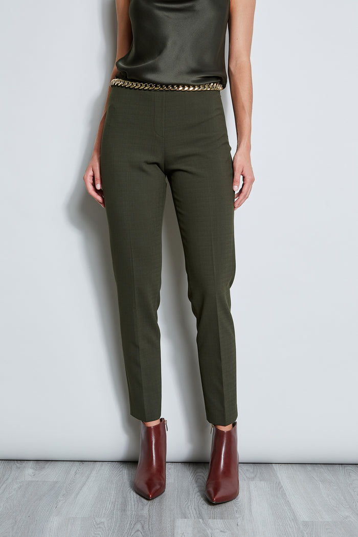 Elie Tahari Slim Fit Pant OLIVE