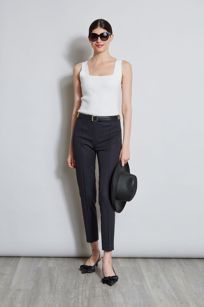 Elie Tahari Slim Pintuck Pant BLACK