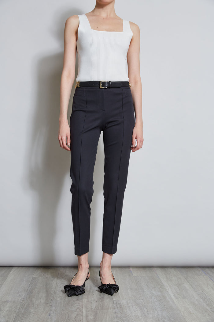 Elie Tahari Slim Pintuck Pant BLACK