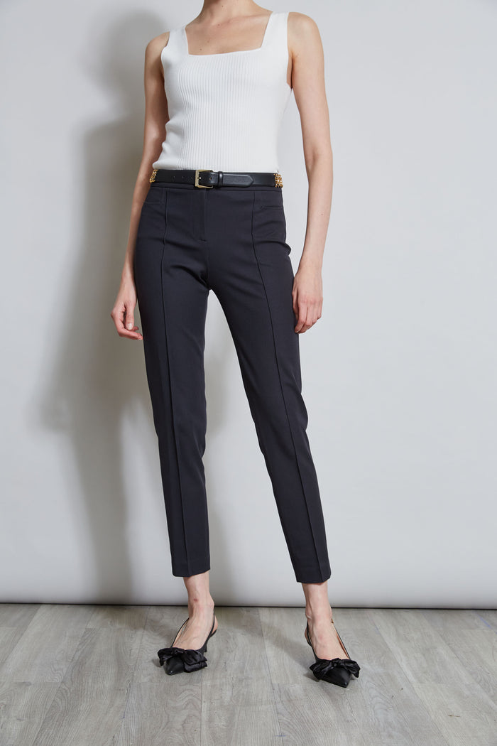 Elie Tahari Slim Pintuck Pant BLACK