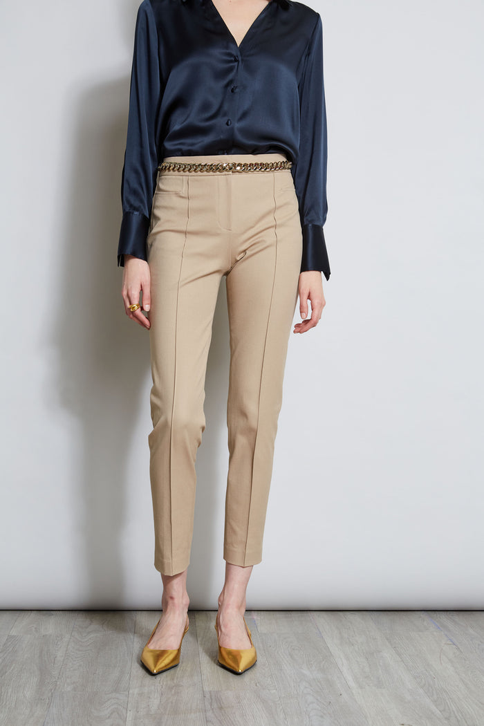 Elie Tahari Slim Pintuck Pant RATTAN