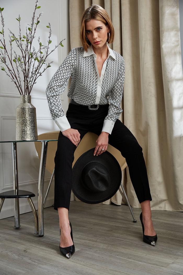 Elie Tahari Slim Sash Pant BLACK