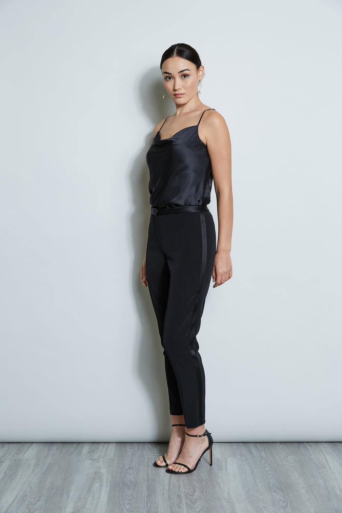 Elie Tahari Slim Tuxedo Pant BLACK
