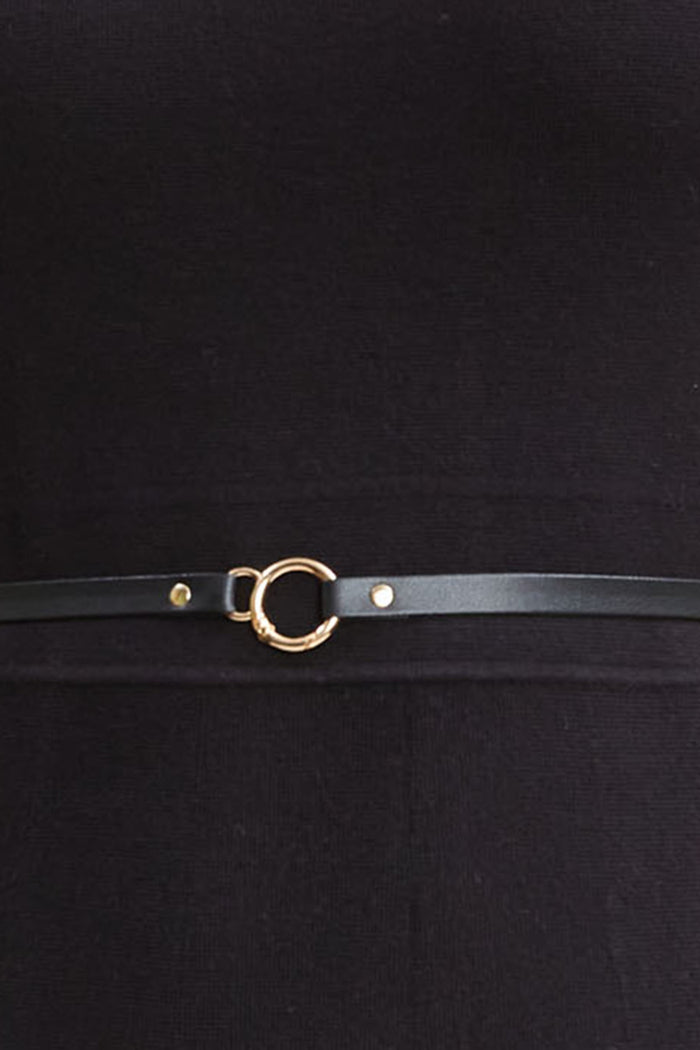 Elie Tahari Square Neck Belted Sweater Dress Noir