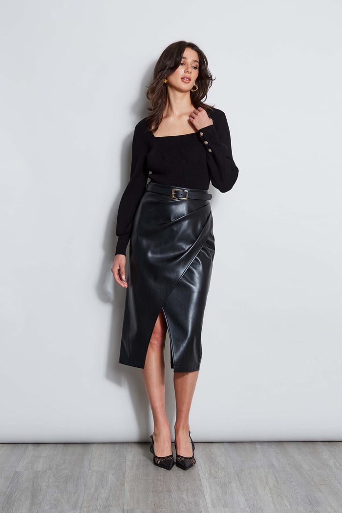 Elie Tahari Square Neck Sweater Noir