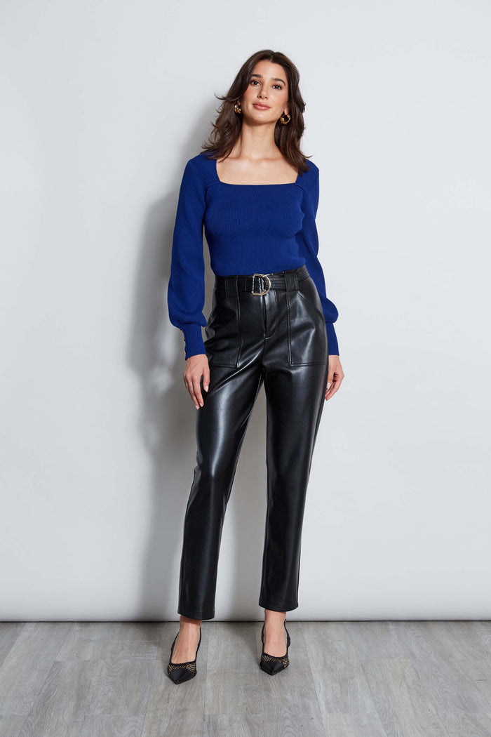 Elie Tahari Square Neck Sweater TWILIGHT