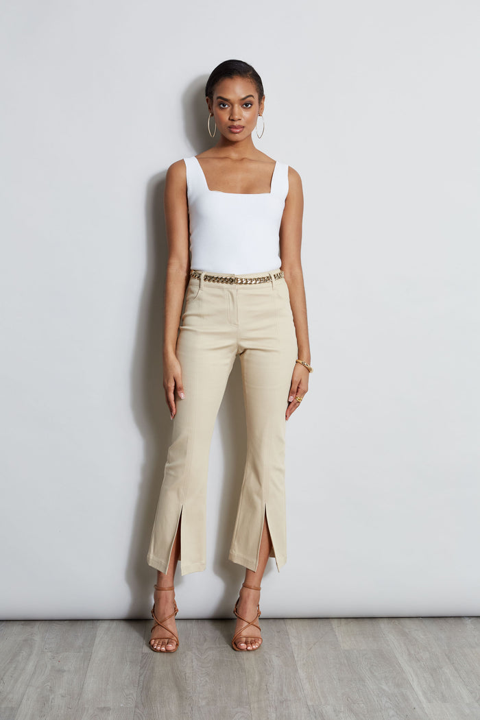 Elie Tahari Square Neck Tank Sky White