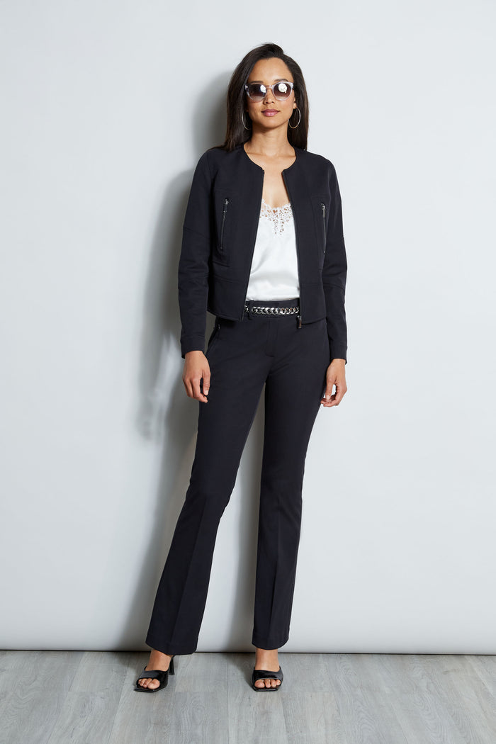 Elie Tahari Stretch Cotton Fit & Flare Pant BLACK