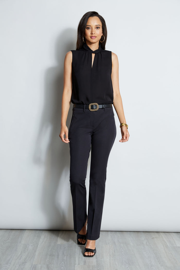 Elie Tahari Stretch Cotton Fit & Flare Pant BLACK