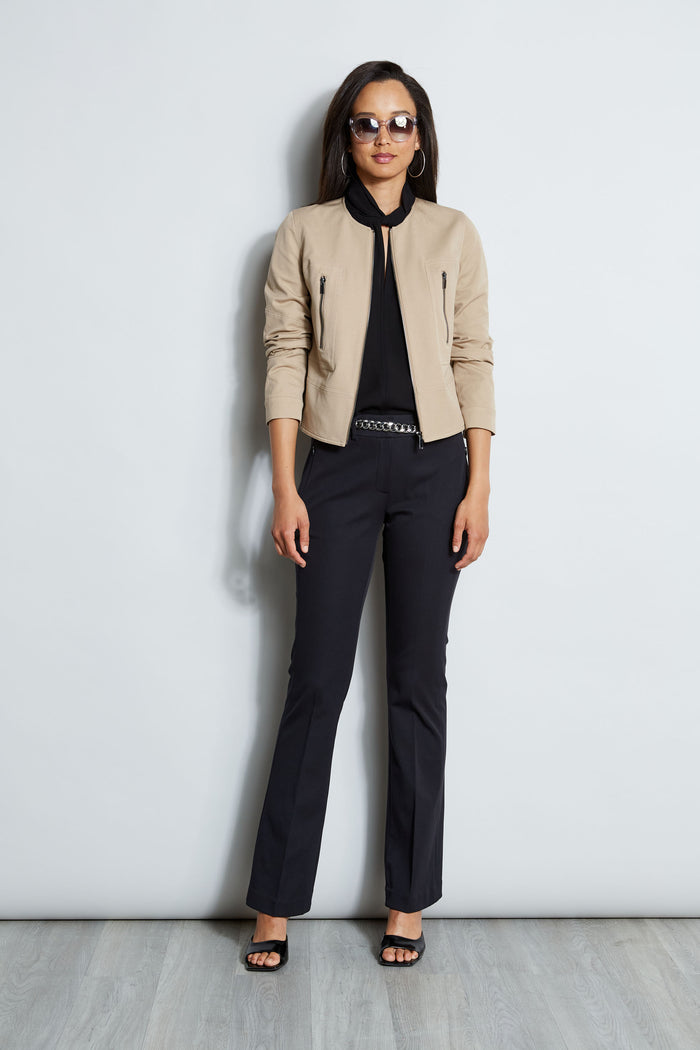 Elie Tahari Stretch Cotton Fit & Flare Pant BLACK