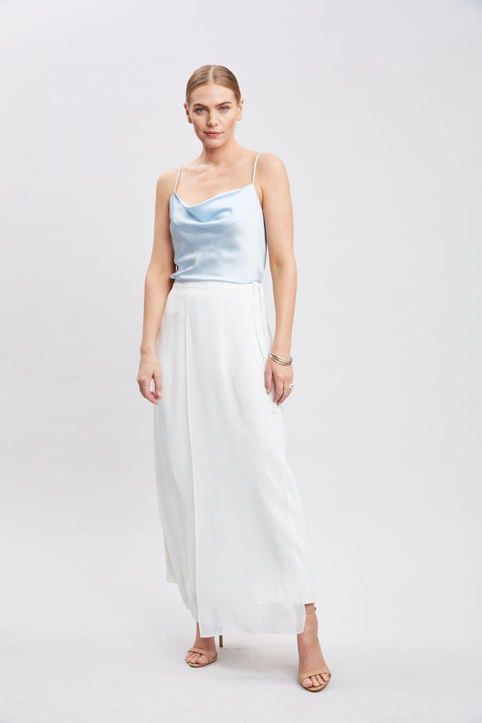 Elie Tahari Stretch Silk Satin Cami MIST BLUE