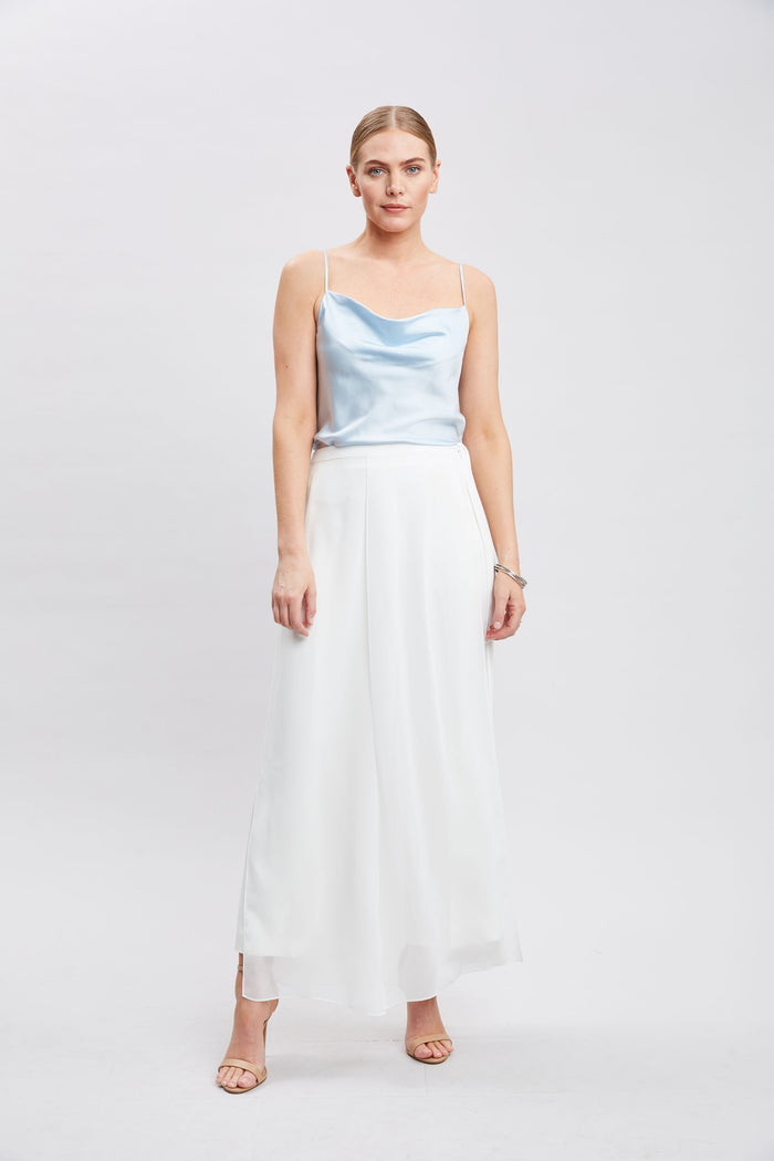 Elie Tahari Stretch Silk Satin Cami MIST BLUE