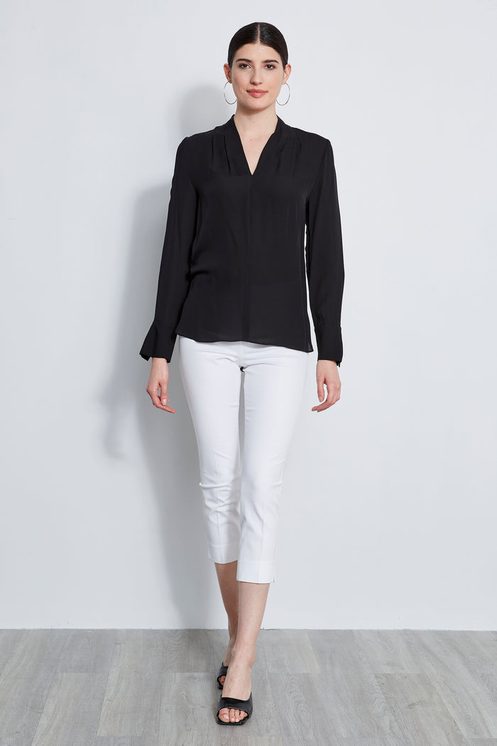 Elie Tahari Stretch-Twill Cropped Pant Pant White