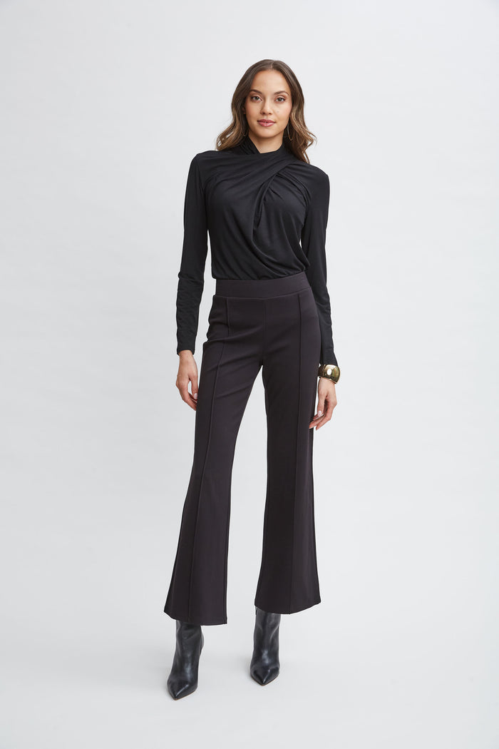 Elie Tahari T-Tahari Flare Knit Pant BLACK