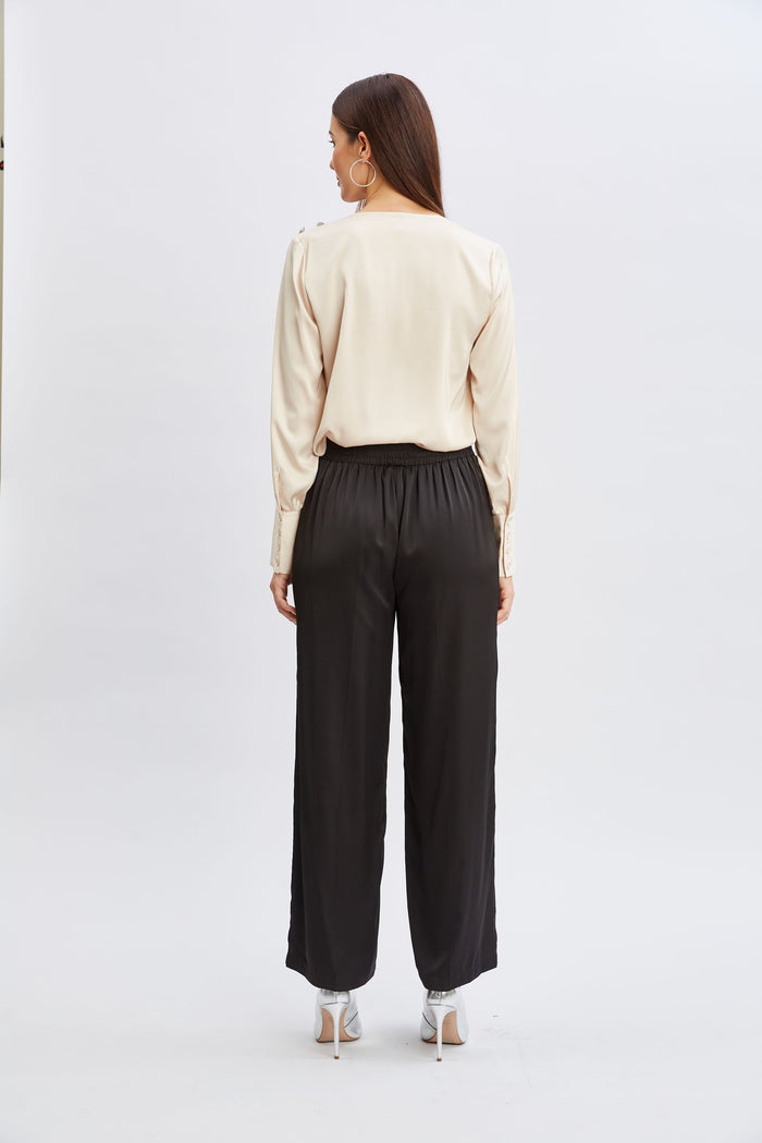 Elie Tahari T-Tahari Knit Wide Leg Pant BLACK