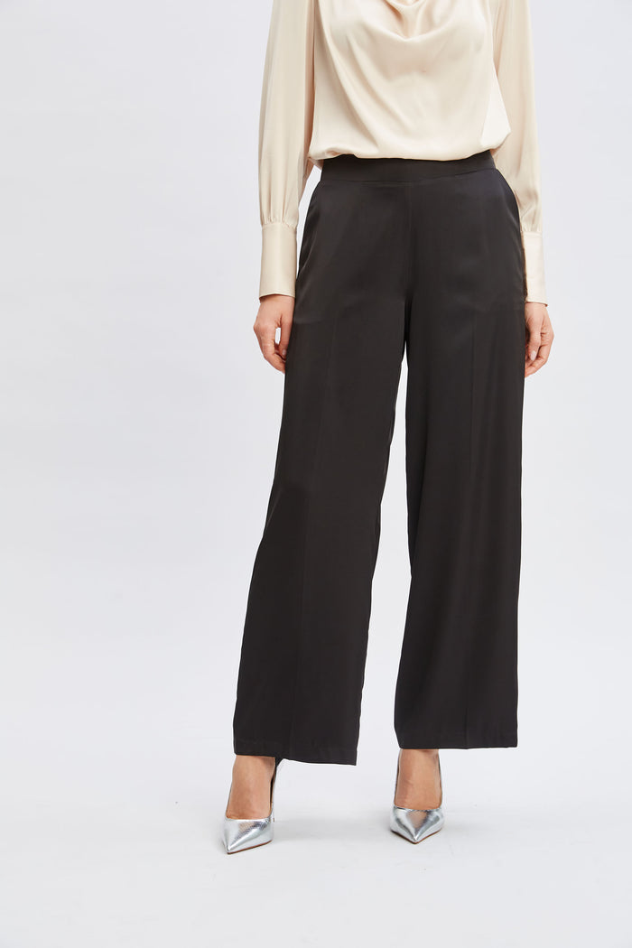 Elie Tahari T-Tahari Knit Wide Leg Pant BLACK