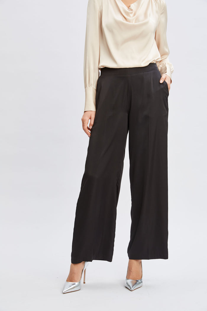 Elie Tahari T-Tahari Knit Wide Leg Pant BLACK