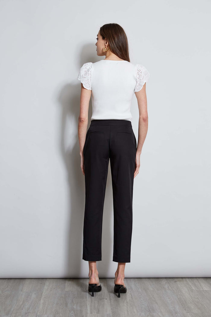 Elie Tahari T-Tahari Slim Button Pant BLACK
