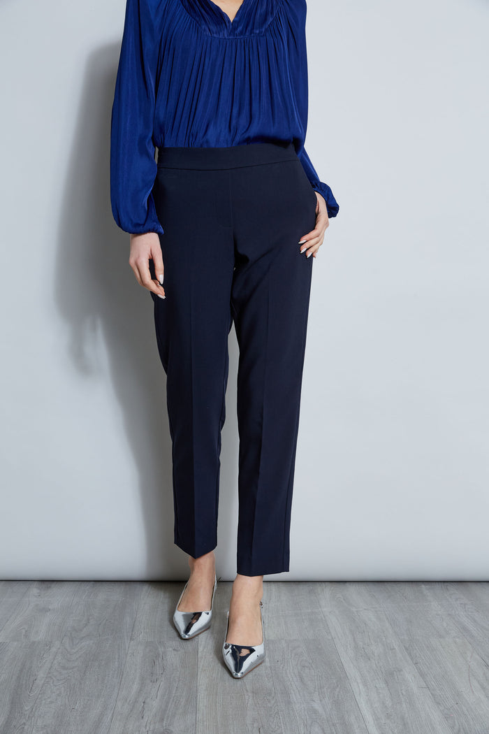 Elie Tahari T-Tahari Slim Pull On Pant NAVY