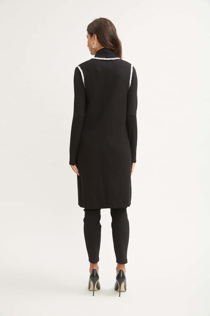 Elie Tahari T-Tahari Stitched Sweater Vest BLACK