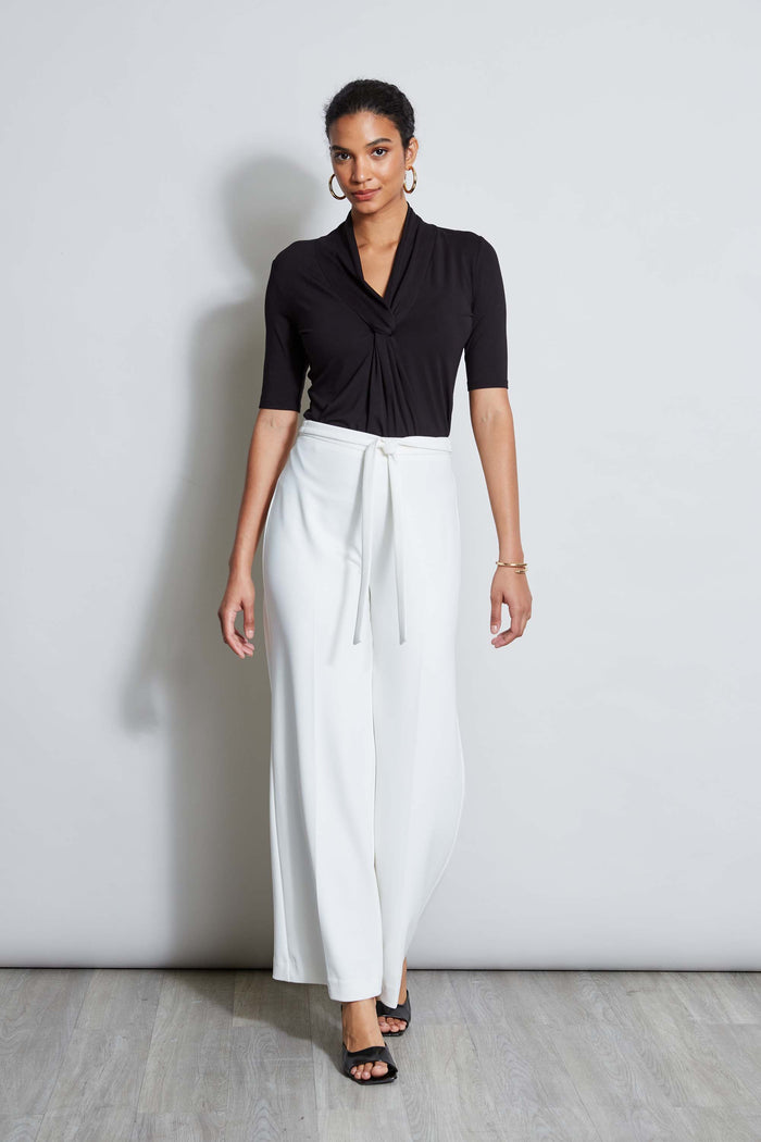 Elie Tahari T-Tahari Twist Front Knit BLACK