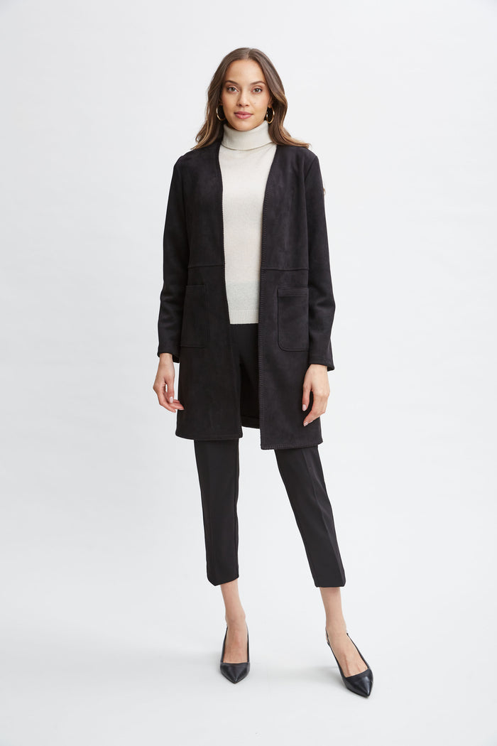 Elie Tahari T-Tahari Vegan Suede Jacket BLACK